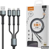 LDNIO 3-in-1 Fast Charging Cable LC93AIO (Lightning/Type-C/Micro, 1.2m) - image 1