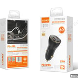LDNIO 60W Dual USB-C Fast Car Charger C104 (PD + PPS, 30W + 30W) - image 1