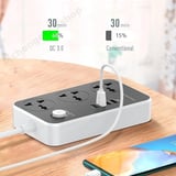 LDNIO Power Extension Socket (2500W, 3 Outlets, 3 USB QC3.0 + 20W Type-C PD) - image 2