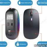 Wireless Bluetooth Rechargeable LED Mouse (Dual Mode) W10 - image 4
