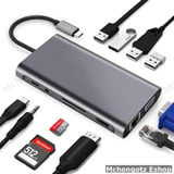 TYPE C 11 in 1 Hub Adapter (HDMI, VGA, LAN, USB 3.0, SD Card, Audio) - image 3