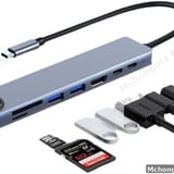 Type C 8 in 1 USB-C Hub Adapter (HDMI, 2 USB, RJ45, PD Charging, 2 USB C, TF/SD) - image 2