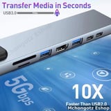 Type C 8 in 1 USB-C Hub Adapter (HDMI, 2 USB, RJ45, PD Charging, 2 USB C, TF/SD) - image 6