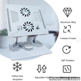 Aluminum Laptop Stand YL 906 with 360 Rotation & Cooling Fan - image 5