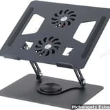 Aluminum Laptop Stand YL 906 with 360 Rotation & Cooling Fan - image 6