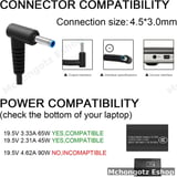 HP BLUE PIN ADAPTER 65W / 45W Smart Blue Tip Laptop Charger Adapter - image 3