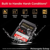 SanDisk 64GB Extreme PRO SDXC UHS-I Memory Card C10 U3 V30 4K UHD - image 2