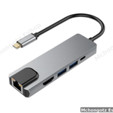TPYE C 5 in 1 Multiport Hub Adapter (HDMI, RJ45, 2 3.0 USB, USB C ) - image 3
