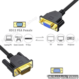 VGA Male to Female Connector 3+9 Pin | VGA Display Adapter Price in Tanzania - image 1