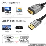 DisplayPort to VGA Cable 2M 1080P Male to Male Cable Converter| DP to VGA 2M Cable - image 2