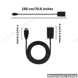 HDMI to VGA Cable 1.8M | Active 1080P Male-to-Male Display Converter Cable Price in Tanzania - image 5