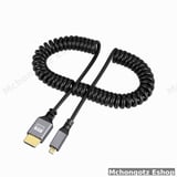 Micro HDMI to HDMI Coiled Cable | 4K 60Hz Flexible Spiral Cable 0.5M–2.4M | flexible Cable Price in Tanzania - image 2