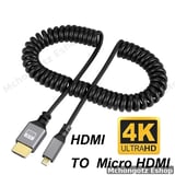 Micro HDMI to HDMI Coiled Cable | 4K 60Hz Flexible Spiral Cable 0.5M–2.4M | flexible Cable Price in Tanzania - image 1