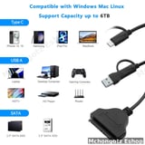 SATA CABLE 2 in 1 USB-C / USB-A to SATA Adapter Cable | 2.5" HDD / SSD Converter Price in Tanzania - image 5