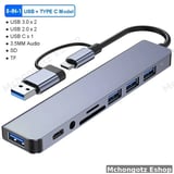 Type C / Usb 8 in 1 USB-C / USB-A Hub | USB 3.0 + USB 2.0 + SD/TF + Audio Adapter Price in Tanzania - image 2