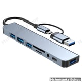 Type C / Usb 8 in 1 USB-C / USB-A Hub | USB 3.0 + USB 2.0 + SD/TF + Audio Adapter Price in Tanzania - image 7