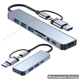 Type C / Usb 8 in 1 USB-C / USB-A Hub | USB 3.0 + USB 2.0 + SD/TF + Audio Adapter Price in Tanzania - image 8