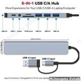Type C / Usb 8 in 1 USB-C / USB-A Hub | USB 3.0 + USB 2.0 + SD/TF + Audio Adapter Price in Tanzania - image 9