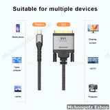 USB C to DVI 24+1 Cable 2M 4K 30Hz Male to Male Converter | Type c to DVI 2m cable - image 7