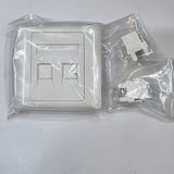2 Port RJ45 Cat6 Ethernet Network Wall Plate Double Faceplate White - image 7