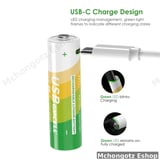GMCELL AA rechargeable batteries lithium ion 1.5V 2500mAh pack of 2 usb c charging - image 2