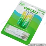 GMCELL AAA rechargeable batteries lithium 1.5V 750mAh pack of 2 usb c wireless charging - image 1