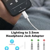 lightning to 3.5mm aux audio adapter dac playback only white - image 7
