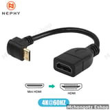 mini hdmi | hdmi female extension cable 15cm 90 degree right left adapter 4K  OTG - image 4