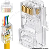 RJ45 Cat5e Pass Through Connectors 100 Pack for UTP Network Cable - image 11
