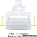 RJ45 Cat5e Pass Through Connectors 100 Pack for UTP Network Cable - image 3