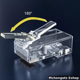 RJ45 Cat5e Pass Through Connectors 100 Pack for UTP Network Cable - image 4