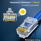RJ45 Cat5e Pass Through Connectors 100 Pack for UTP Network Cable - image 7