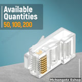 RJ45 Cat5e Pass Through Connectors 100 Pack for UTP Network Cable - image 7