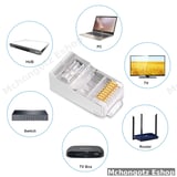 RJ45 Cat5e Pass Through Connectors 100 Pack for UTP Network Cable - image 8
