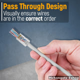 RJ45 Cat5e Pass Through Connectors 100 Pack for UTP Network Cable - image 8