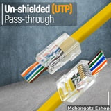 RJ45 Cat5e Pass Through Connectors 100 Pack for UTP Network Cable - image 9