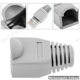 RJ45 Rubber Boots 1000 Pack for Cat5e Cat6 Ethernet Cable Connector Caps White and Grey - image 1