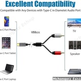Usb c | type c to 2 rca cable 3M audio video adapter  OTG - image 5