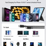 usb c | type c to type c cable 2M 240W black braided fast charging - image 2