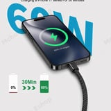 usb c | type c to type c cable 2M 240W black braided fast charging - image 7