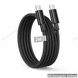 usb c | type c to type c cable 2M 240W black braided fast charging - image 1
