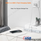 usb c | type c to type c cable 2M 240W white braided fast charging - image 2