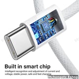 usb c | type c to type c cable 2M 240W white braided fast charging - image 3