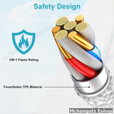 usb c | type c to type c cable 3M white slim braided fast charging - image 6