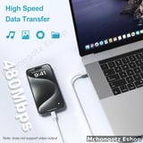 usb c | type c to type c cable 3M white slim braided fast charging - image 3
