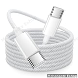 usb c | type c to type c cable 3M white slim braided fast charging - image 1
