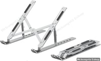 Adjustable Aluminum Laptop Stand with Storage Bag (10–15.6 Inch, Silver)