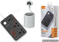 LDNIO Power Extension Socket (2500W, 3 Outlets, 3 USB QC3.0 + 20W Type-C PD)