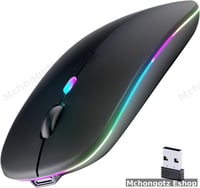 Wireless Bluetooth Rechargeable LED Mouse (Dual Mode) W10
