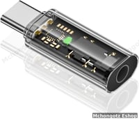 TYPE C to Audio Port 3.5mm Female Headphone Jack Adapter (Aux Audio Converter, Transparent Design)